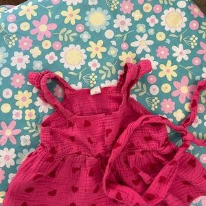 Pink Heart Patterned Dress